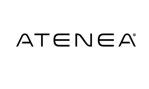 Logo de la marca 'Atenea', que simboliza la fortaleza, la belleza y la sabiduría de la diosa griega homónima.
